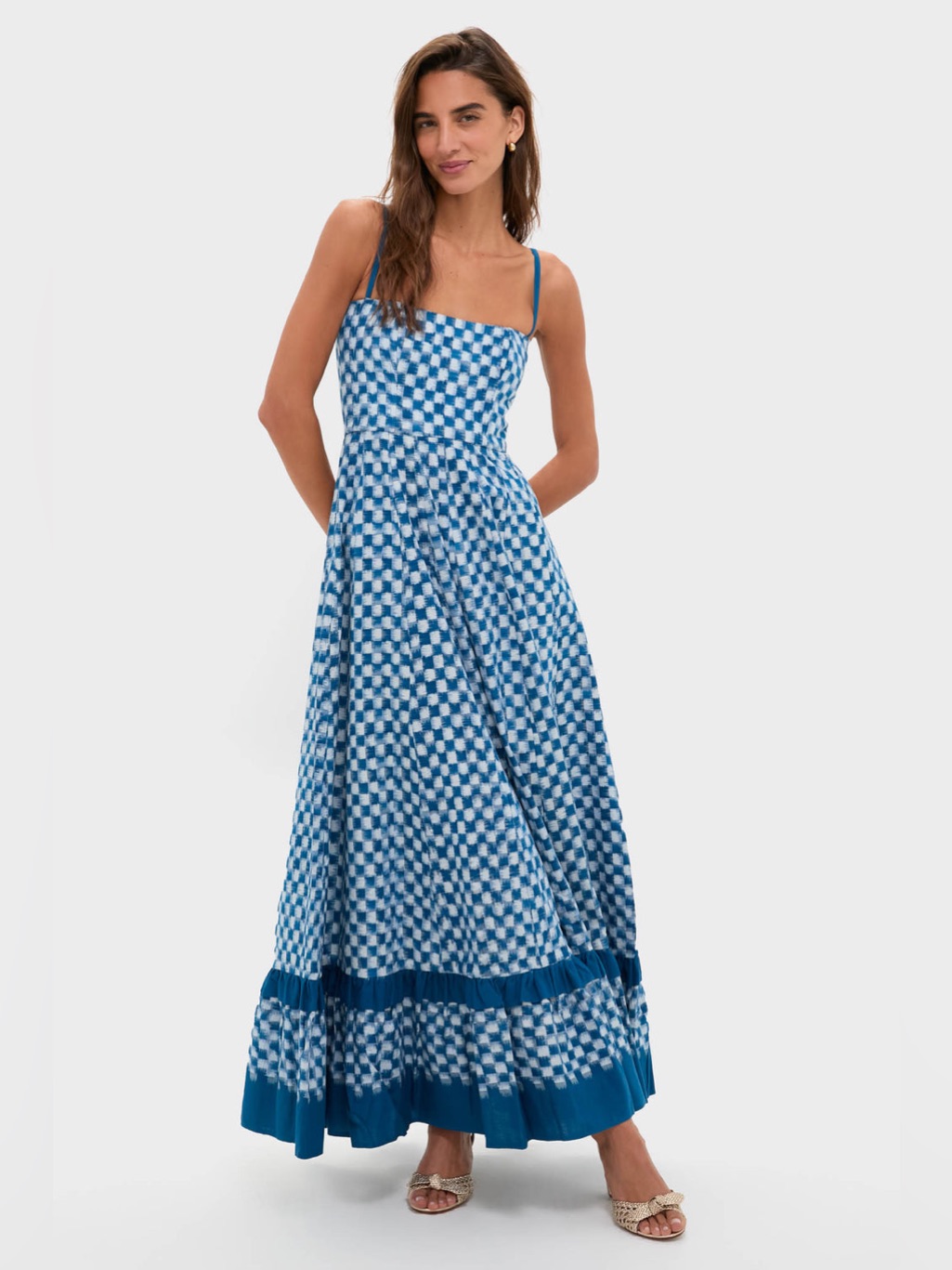 De Castro Blue Checkmate Dress Size Small